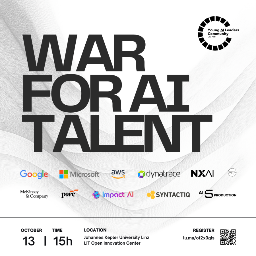 Eventbanner mit großem Text „War for AI Talent“